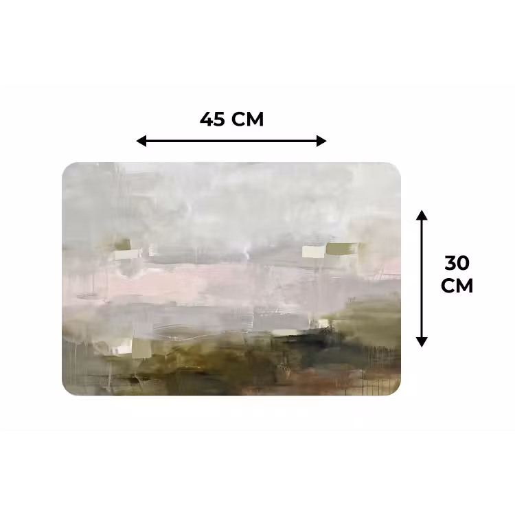 Placemat - 6 stuks - Abstract - Gelaagd - Kunst - Modern - Grijs-Groen — 3