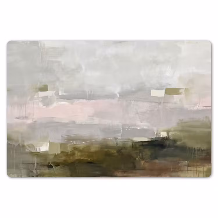 Placemat - 6 stuks - Abstract - Gelaagd - Kunst - Modern - Grijs-Groen — 7