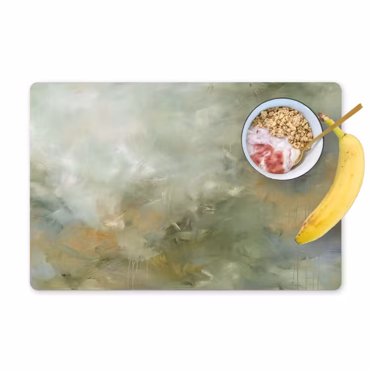 Placemat - 6 stuks - Abstract - Groen - Beige - Modern - Kunst — 1