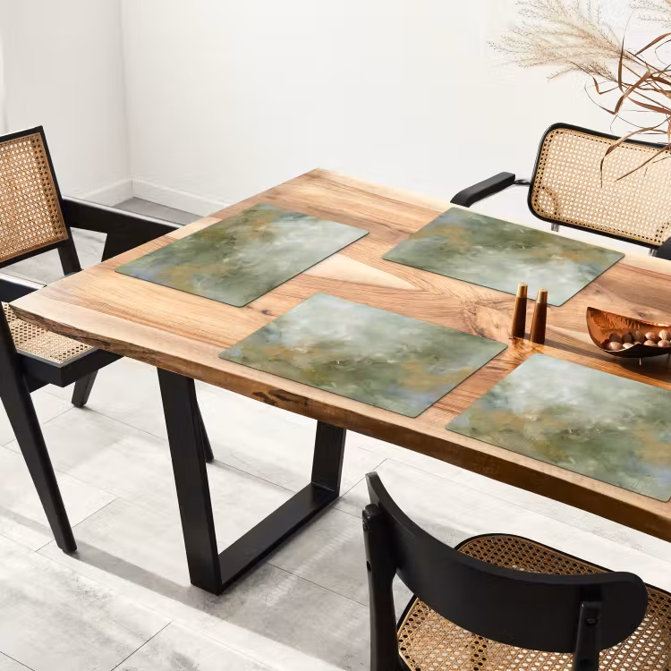 Placemat - 6 stuks - Abstract - Groen - Beige - Modern - Kunst — 5