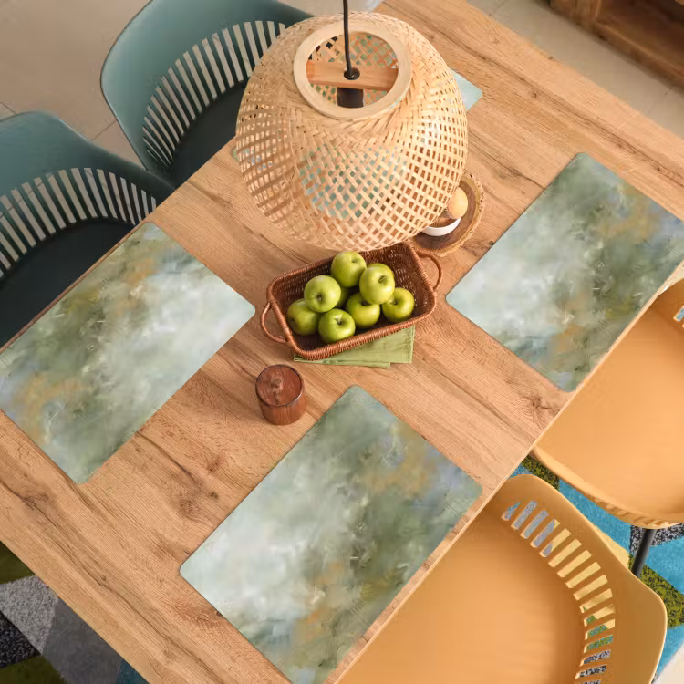 Placemat - 6 stuks - Abstract - Groen - Beige - Modern - Kunst — 6