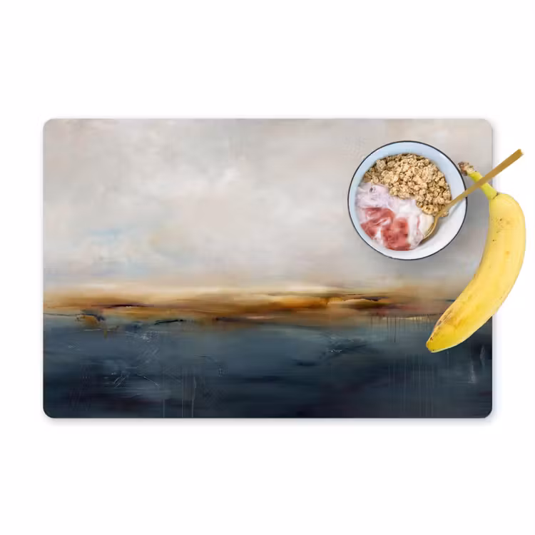 Placemat - 6 stuks - Abstract - Horizon - Water - Modern - Beige — 1