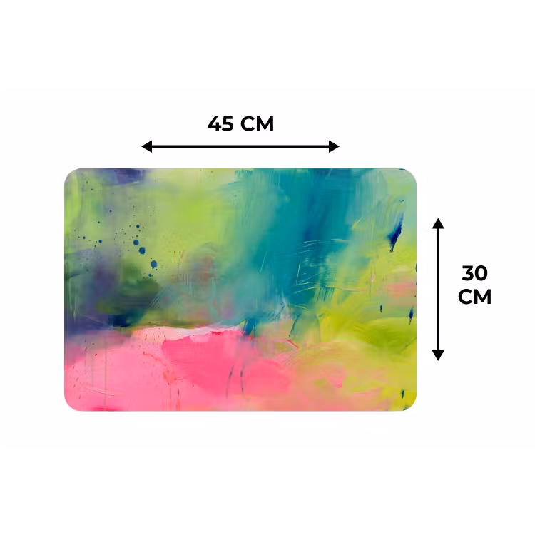 Placemat - 6 stuks - Abstract - Kleuren - Modern - Groen - Roze — 3