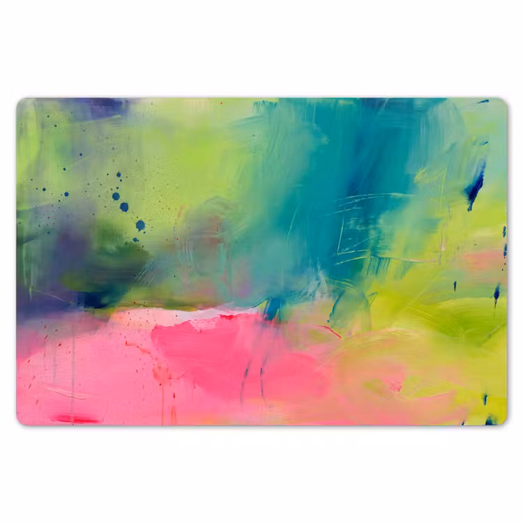 Placemat - 6 stuks - Abstract - Kleuren - Modern - Groen - Roze — 7