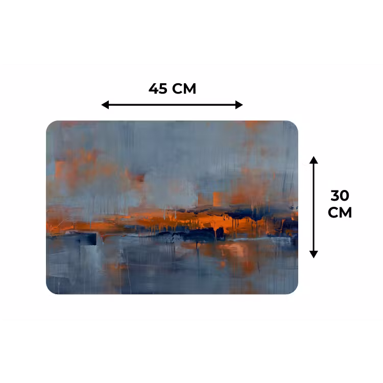 Placemat - 6 stuks - Abstract - Kleuren - Modern - Oranje - Grijs — 3