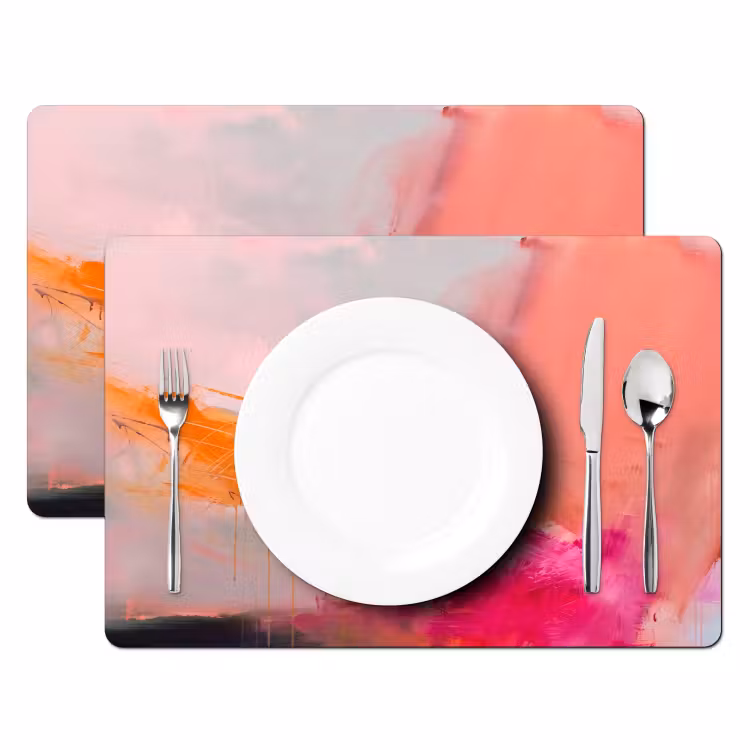 Placemat - 6 stuks - Abstract - Kleurrijk - Modern - Roze — 2