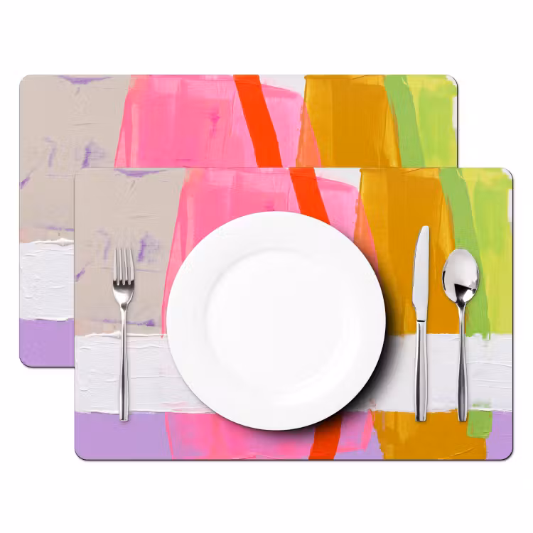 Placemat - 6 stuks - Abstract - Kleurrijk - Vormen - Modern - Kunst — 2