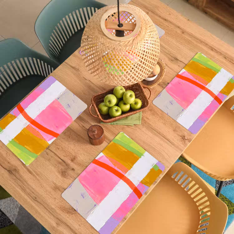 Placemat - 6 stuks - Abstract - Kleurrijk - Vormen - Modern - Kunst — 6