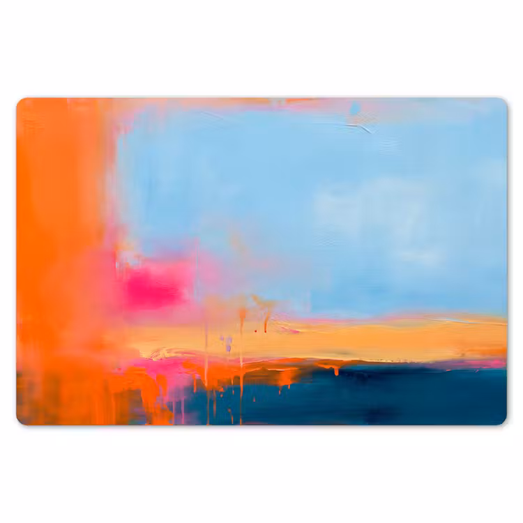 Placemat - 6 stuks - Abstract - Kleurvlakken - Modern - Oranje - Blauw — 7