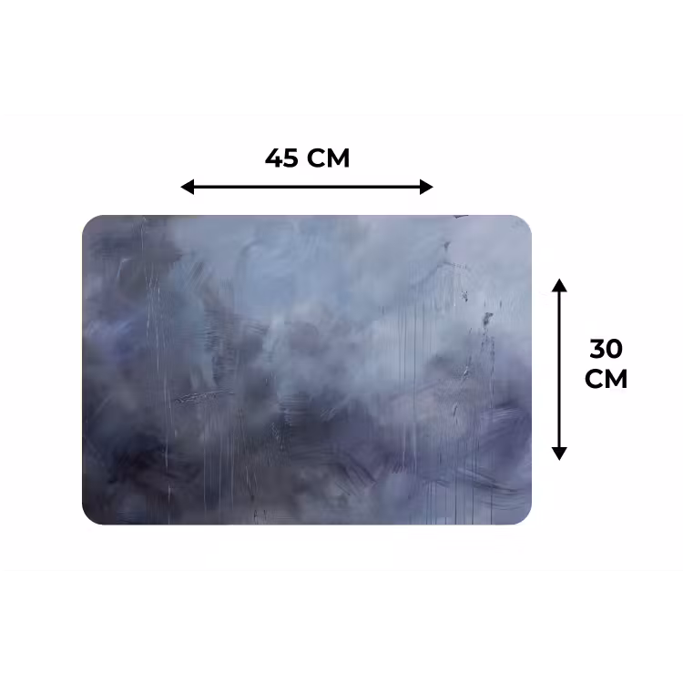 Placemat - 6 stuks - Abstract - Kwaststreken - Modern - Kunst - Grijs — 3