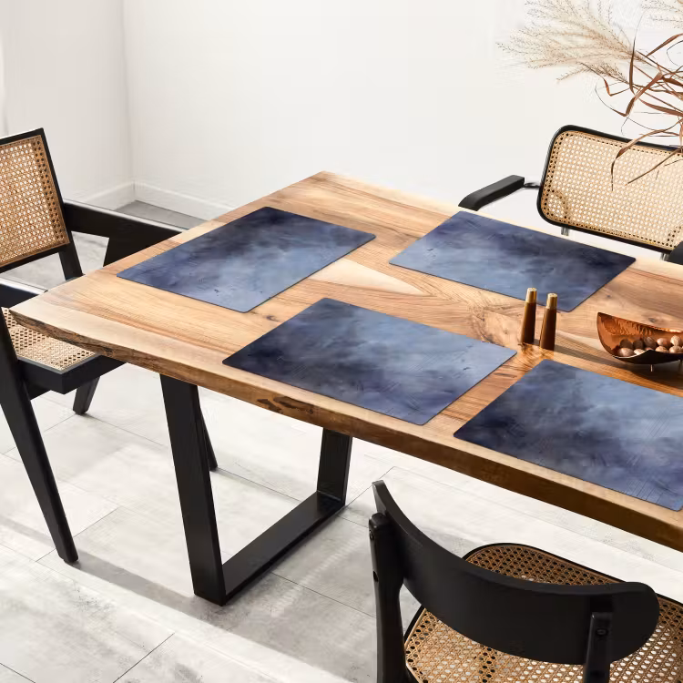 Placemat - 6 stuks - Abstract - Kwaststreken - Modern - Kunst - Grijs — 5