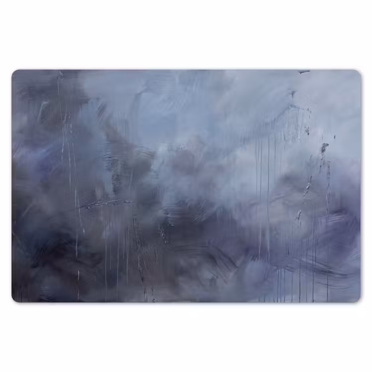 Placemat - 6 stuks - Abstract - Kwaststreken - Modern - Kunst - Grijs — 7