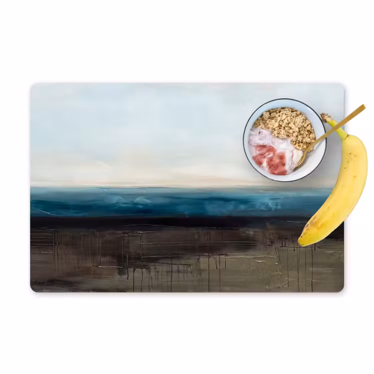 Placemat - 6 stuks - Abstract - Landschap - Horizon - Blauw - Modern — 1