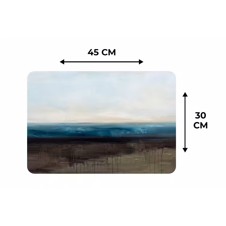 Placemat - 6 stuks - Abstract - Landschap - Horizon - Blauw - Modern — 3