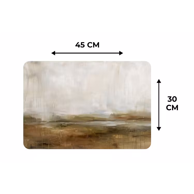 Placemat - 6 stuks - Abstract - Landschap - Natuur - Beige - Bruin — 3