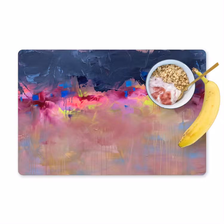 Placemat - 6 stuks - Abstract - Textuur - Kleuren - Modern - Roze — 1