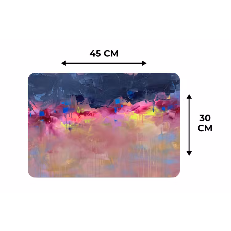 Placemat - 6 stuks - Abstract - Textuur - Kleuren - Modern - Roze — 3