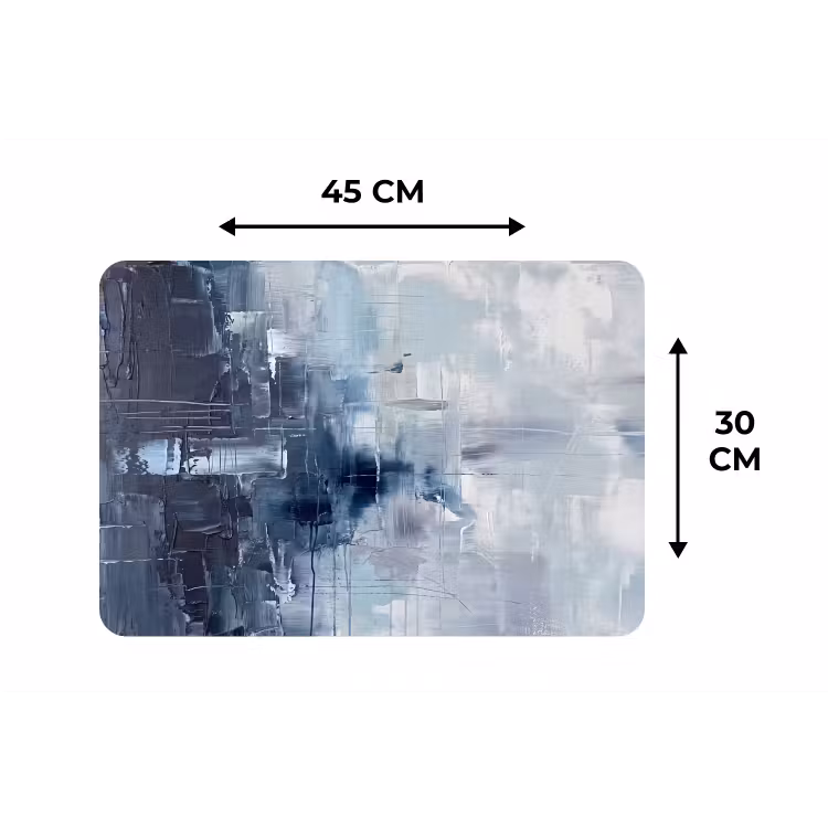 Placemat - 6 stuks - Abstract - Textuur - Kunst - Modern - Blauw — 3