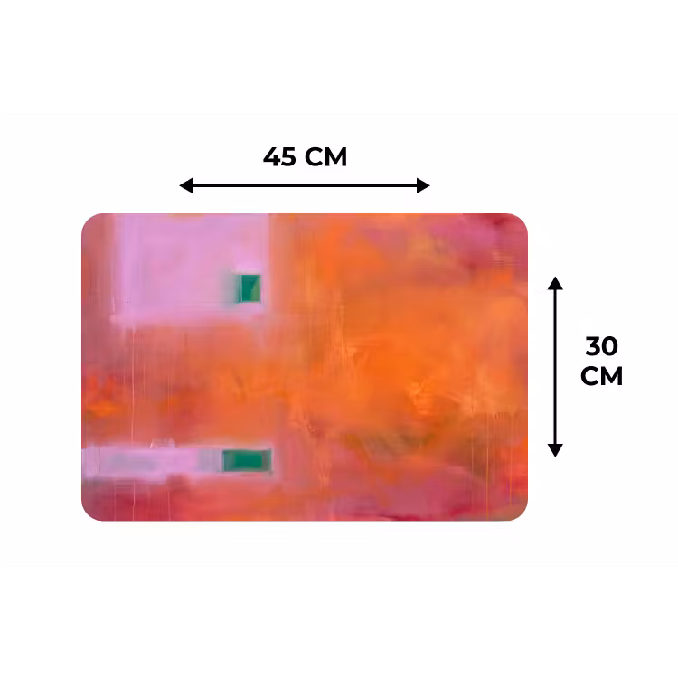 Placemat - 6 stuks - Abstract - Vlakken - Kunst - Modern - Oranje — 3