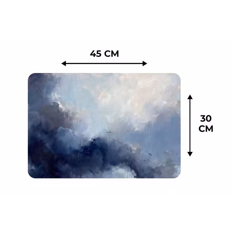 Placemat - 6 stuks - Abstract - Wolken - Modern - Blauw - Kunst — 3