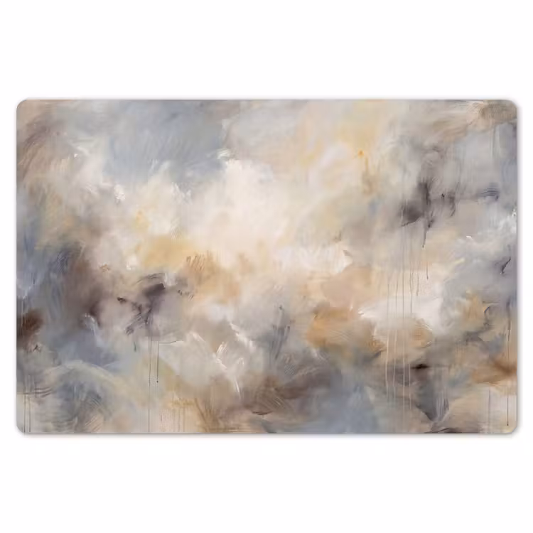 Placemat - 6 stuks - Abstract - Wolken - Sfeervol - Beige - Grijs — 7