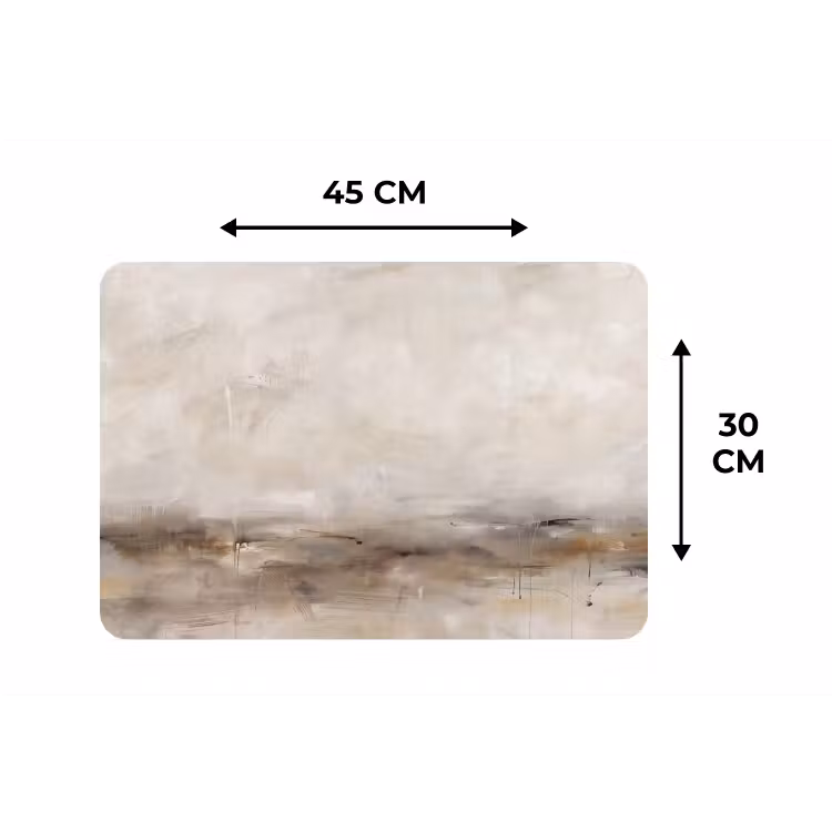 Placemat - 6 stuks - Abstrakt - Landschap - Modern - Beige - Kunst — 3