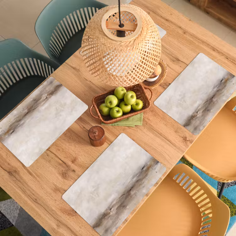 Placemat - 6 stuks - Abstrakt - Landschap - Modern - Beige - Kunst — 6