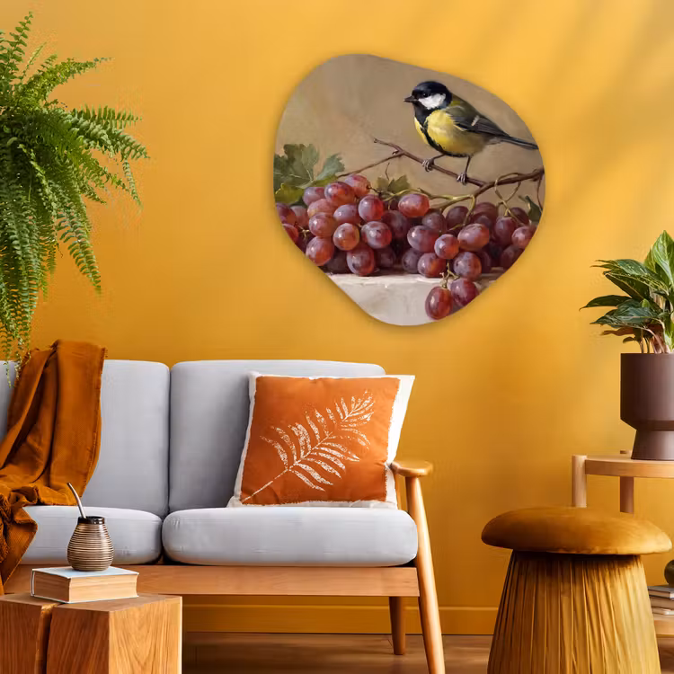 Organische vorm aluminium - Vogel - Druiven - Stilleven — 3
