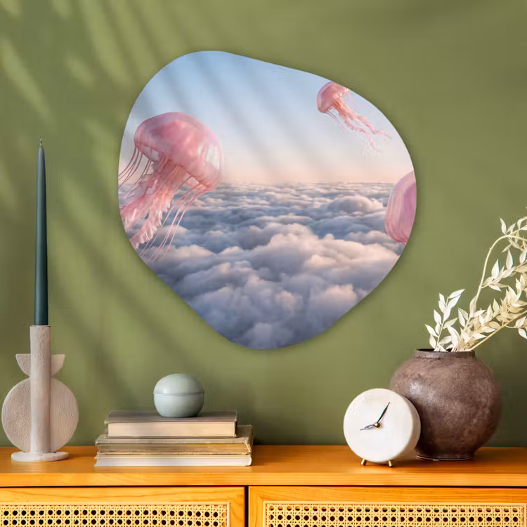 Organische vorm aluminium - Roze dier - Wolken — 2