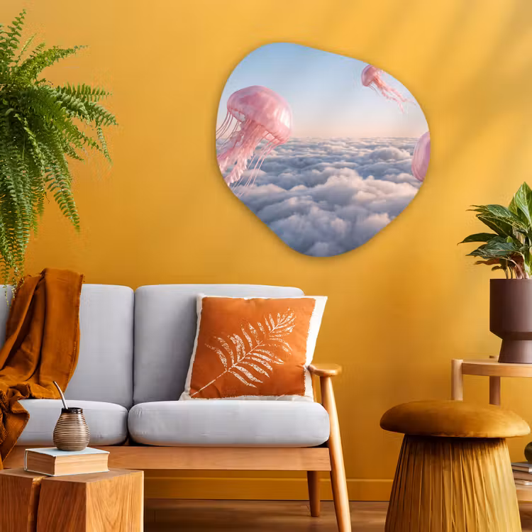 Organische vorm aluminium - Roze dier - Wolken — 3