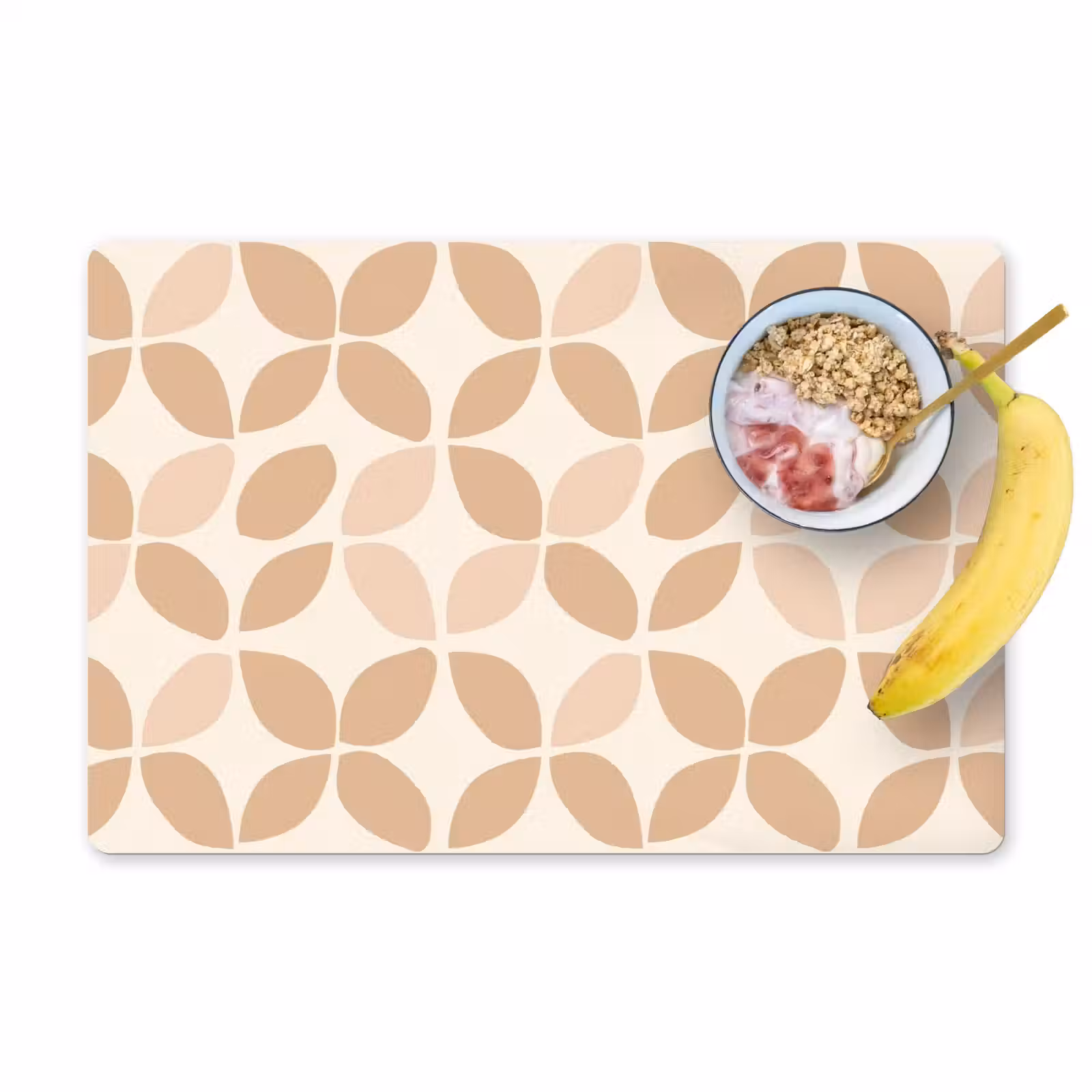 Placemat - 6 stuks - Beige - Bladeren - Minimalistisch - Patroon — 1