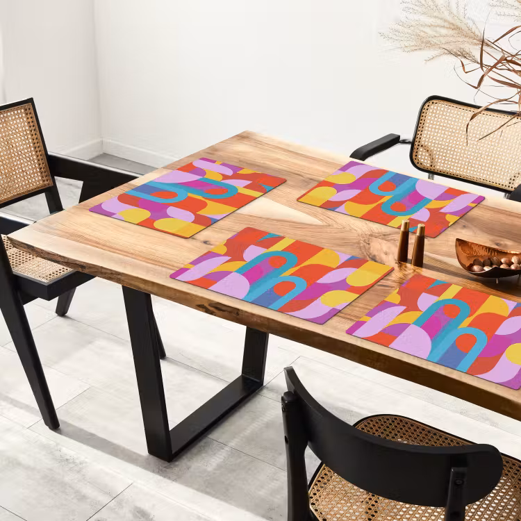 Placemat - 6 stuks - Abstract - Geometrie - Kleurrijk - Modern - Kunst — 5