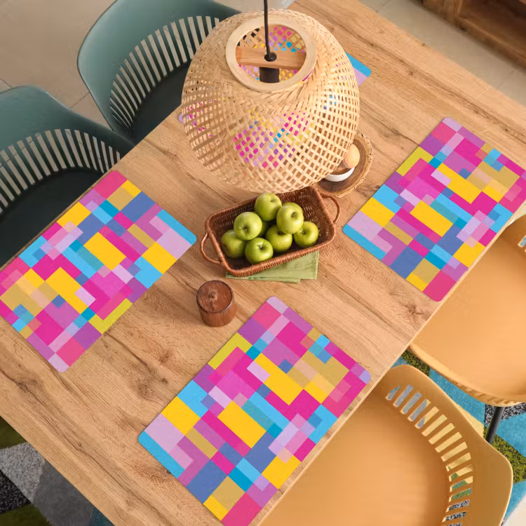 Placemat - 6 stuks - Abstract - Geometrisch - Kunst - Kleurrijk - Modern — 6