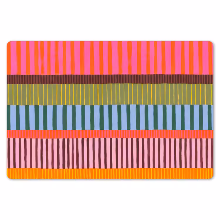 Placemat - 6 stuks - Abstract - Strepen - Modern - Kleurrijk - Kunst — 7