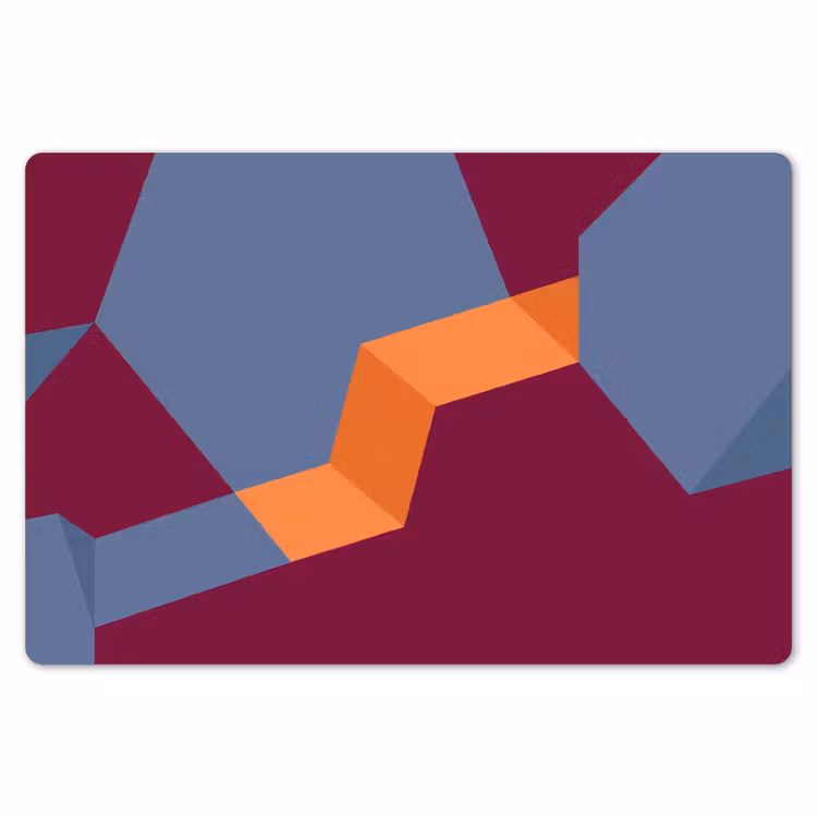 Placemat - 6 stuks - Abstract - Vormen - Modern - Blauw - Oranje — 7
