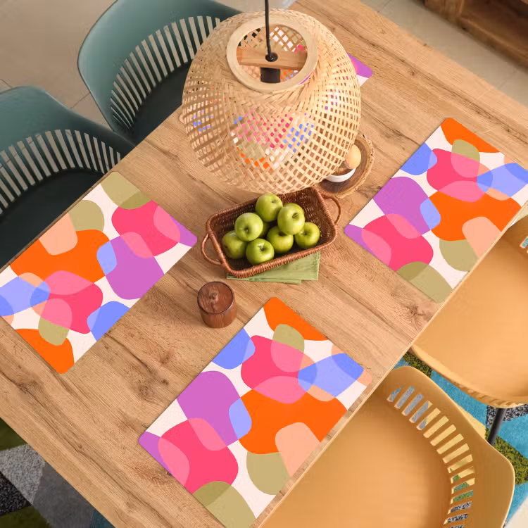 Placemat - 6 stuks - Abstract - Vormen - Modern - Kleurrijk — 6