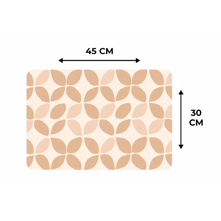 Placemat - 6 stuks - Beige - Bladeren - Minimalistisch - Patroon — 3