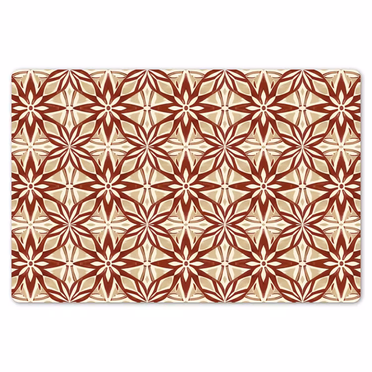 Placemat - 6 stuks - Bordeauxrood - Geometrisch - Tegel - Patroon — 7