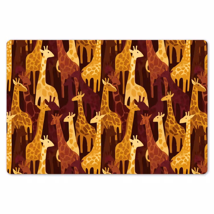Placemat - 6 stuks - Bruin - Giraffen - Safari - Patroon — 7