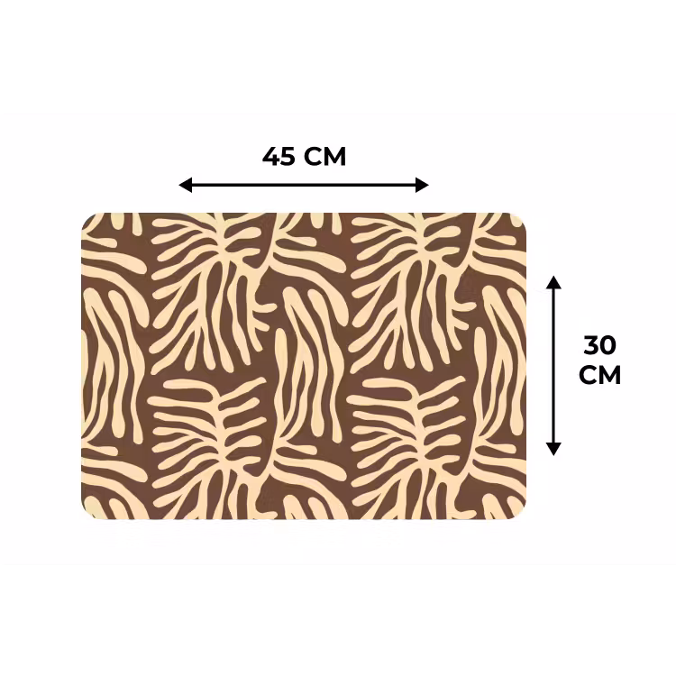 Placemat - 6 stuks - Bruin - Koraal - Expressief - Patroon — 3