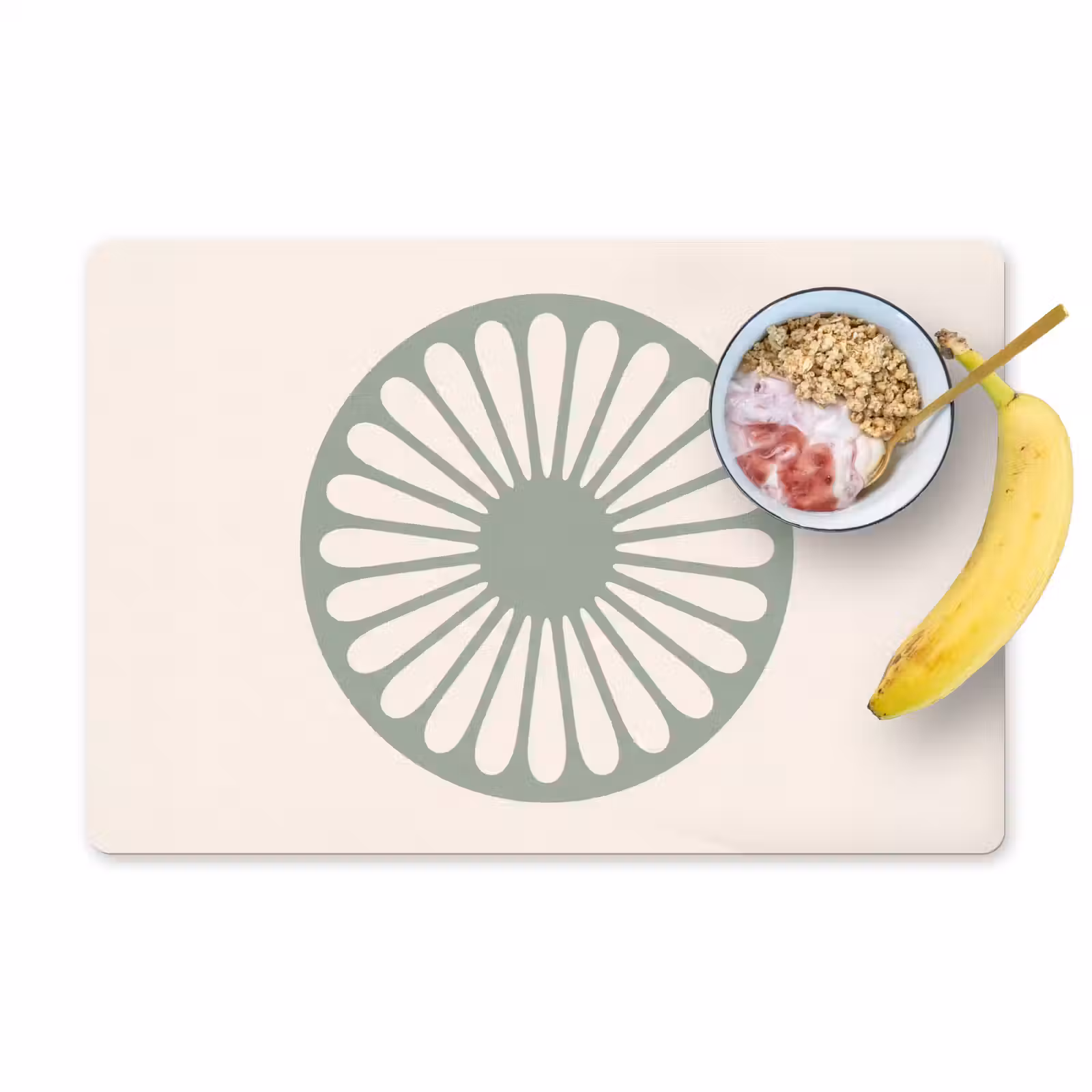 Placemat - 6 stuks - Abstract - Patroon - Radiaal - Modern - Groen — 1