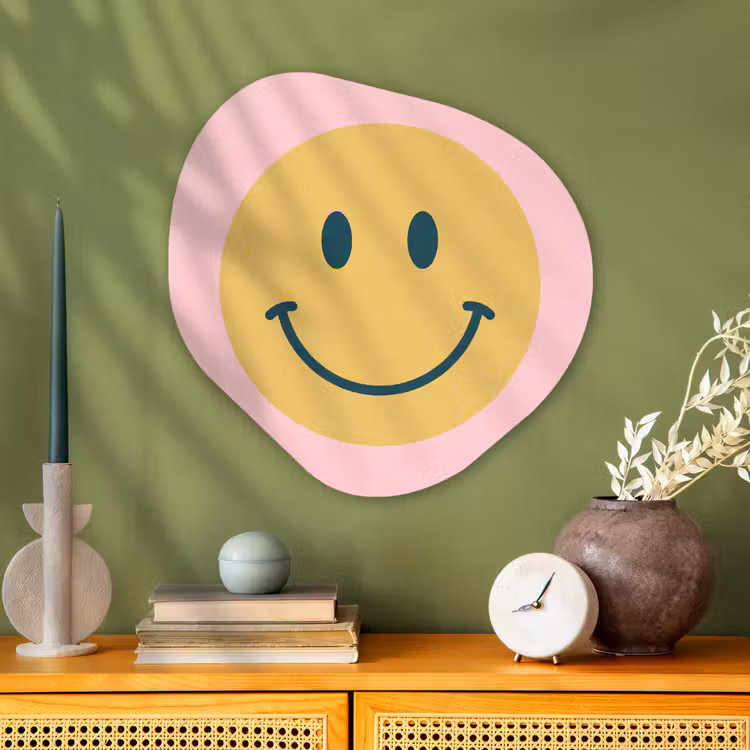 Organische vorm aluminium - Smiley - Geel - Roze - Symbool - Minimalistisch — 2