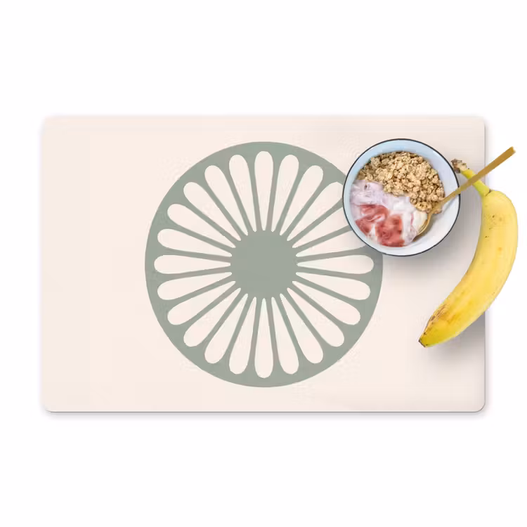 Placemat - 6 stuks - Abstract - Patroon - Radiaal - Modern - Groen — 1