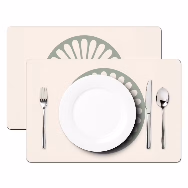 Placemat - 6 stuks - Abstract - Patroon - Radiaal - Modern - Groen — 2