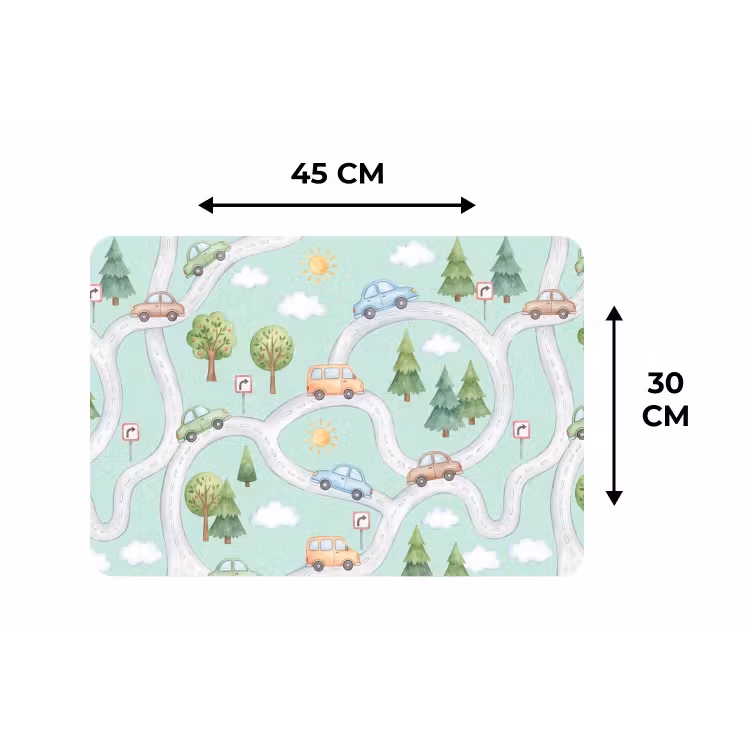 Placemat - 6 stuks - Auto - Weg - Patroon — 3