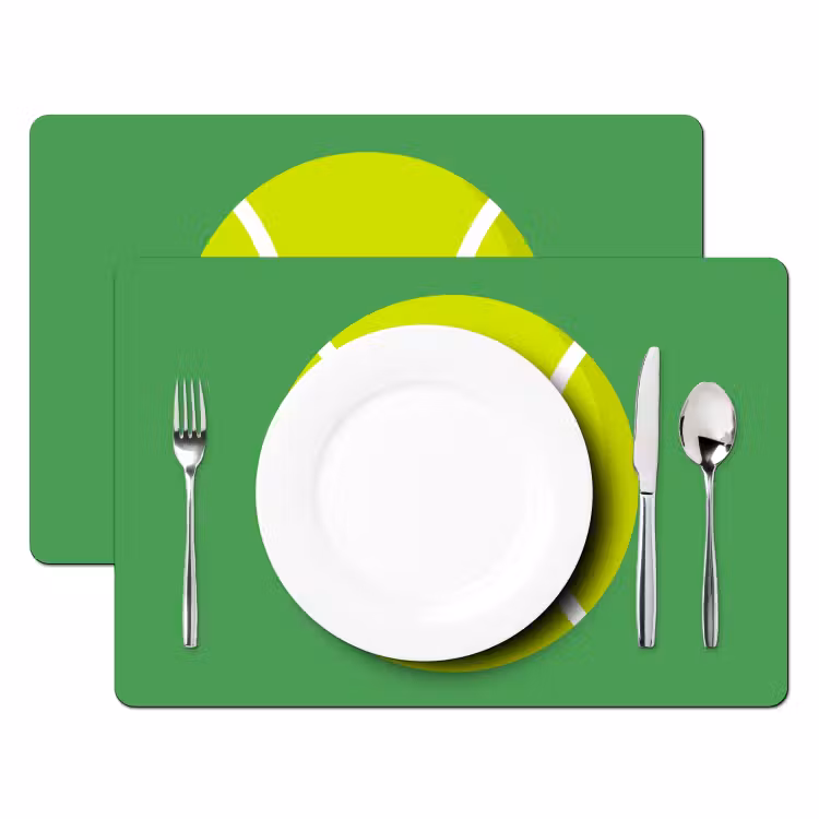 Placemat - 6 stuks - Bal - Geel - Sport - Groen - Illustratie — 2