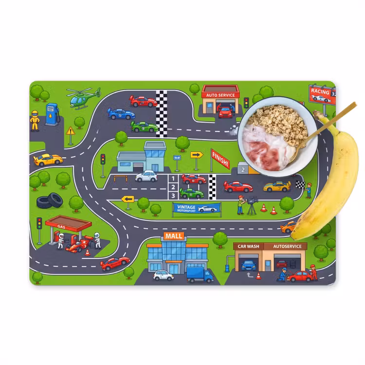 Placemat - 6 stuks - Circuit - Auto - Cartoon — 1
