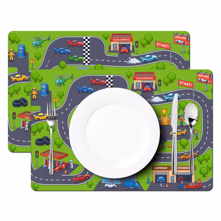 Placemat - 6 stuks - Circuit - Auto - Cartoon — 2