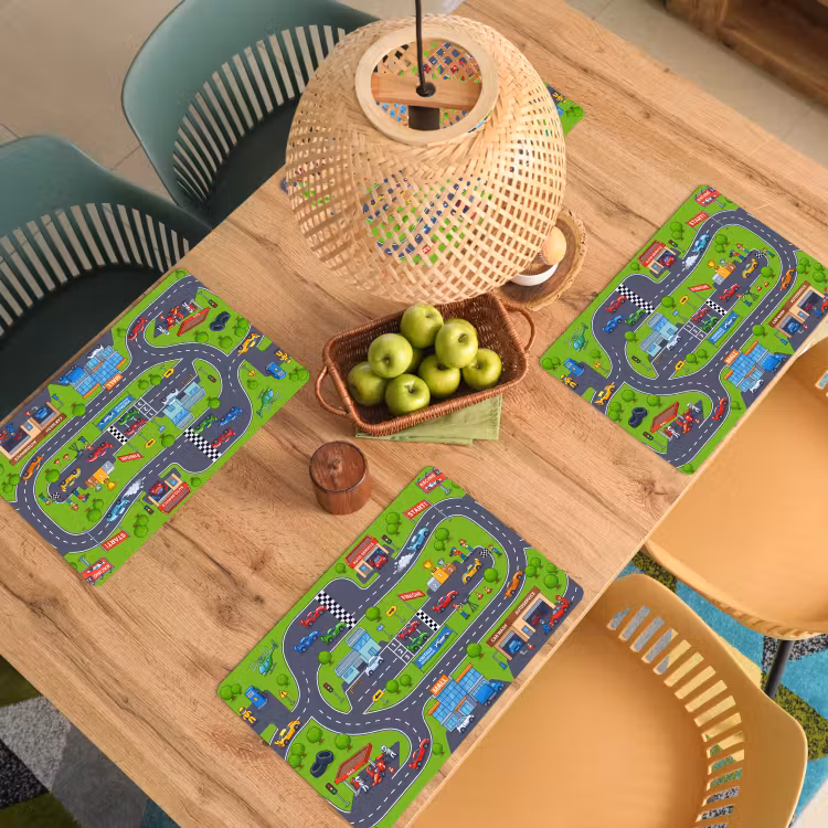 Placemat - 6 stuks - Circuit - Auto - Cartoon — 6