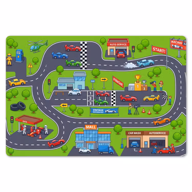 Placemat - 6 stuks - Circuit - Auto - Cartoon — 7